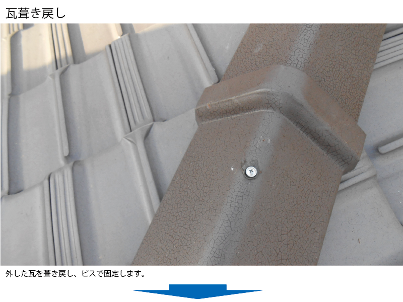 和瓦から金属屋根（横暖ルーフ）への葺き替え工事の手順