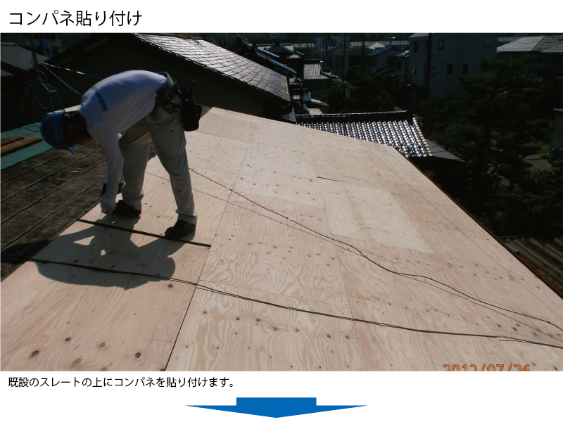 和瓦から金属屋根（横暖ルーフ）への葺き替え工事の手順
